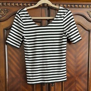 Ralph Loren Black and White Striped Women's Top